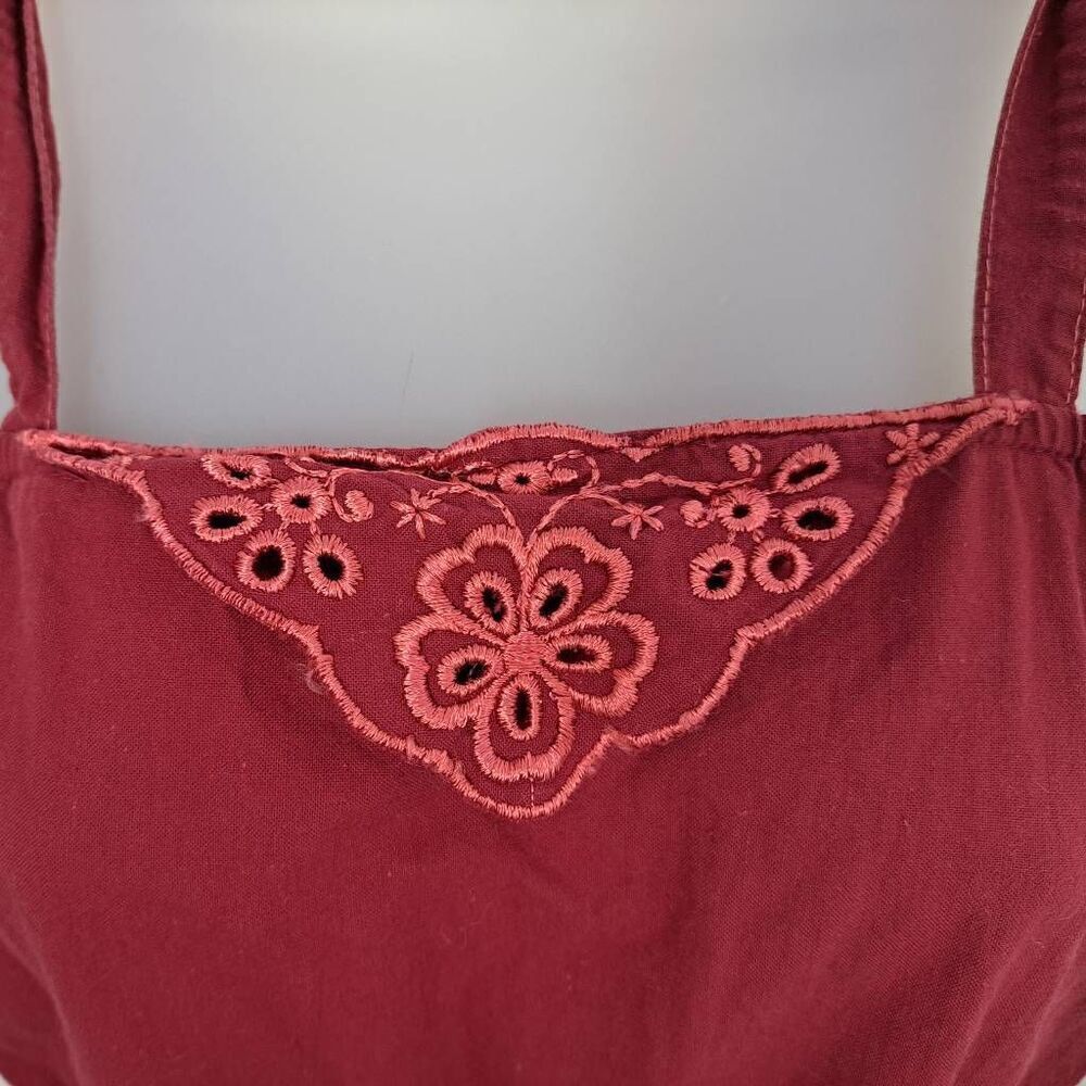 Young Edwardian Vintage 1970s Burgundy Floral Embroidered Disco Jumpsuit - Picture 8 of 12